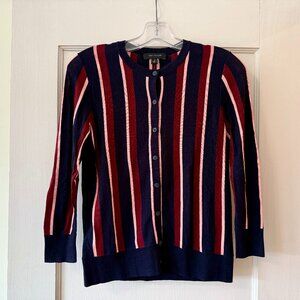 Ann Taylor | Striped 3/4 Sleeve Ann Cardigan XS